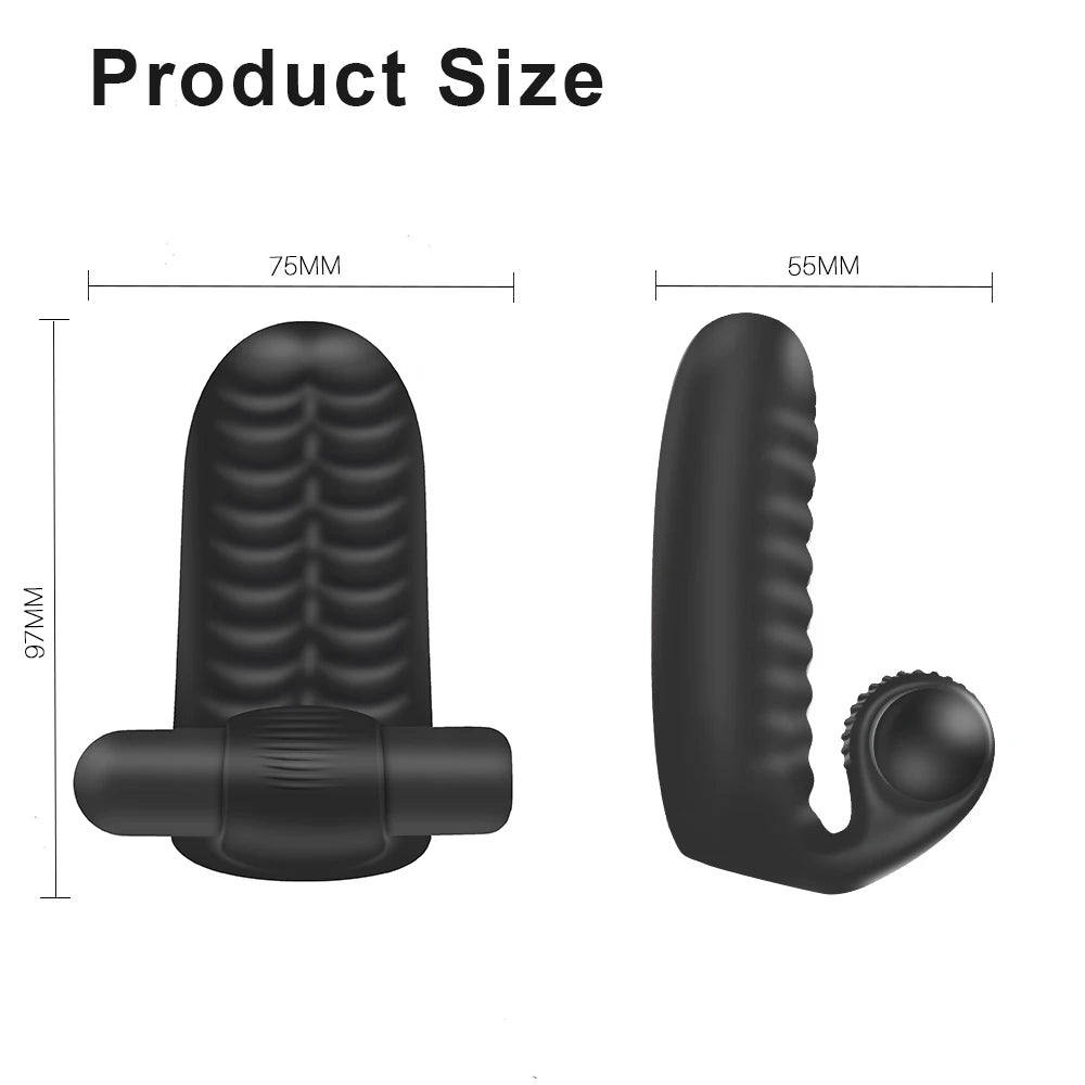 Silicone Finger Vibrator Sleeve for G-Spot & Clitoral Stimulation