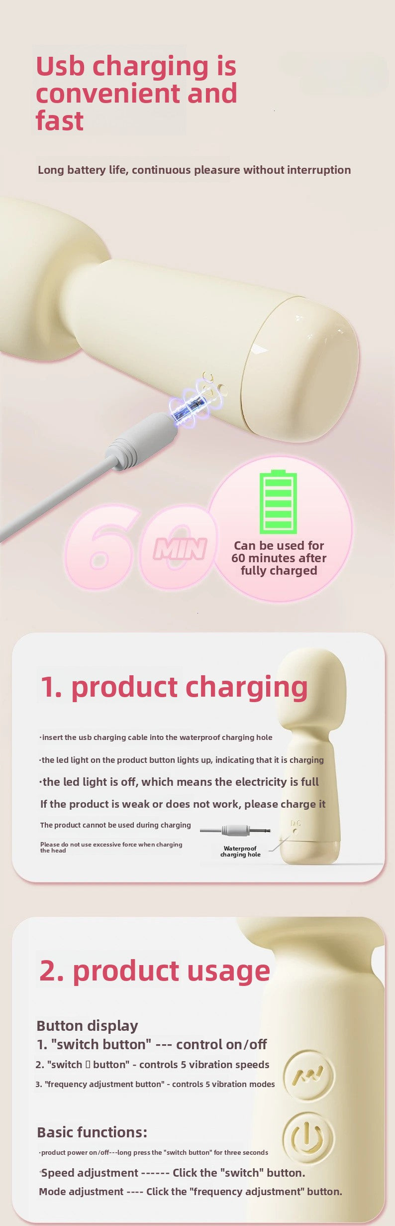 Powerful AV Magic Wand Vibrator for Women