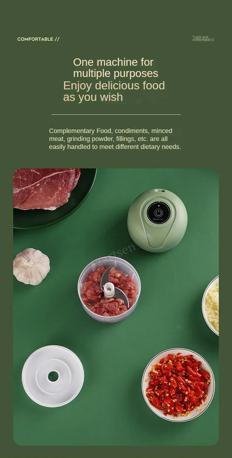 USB Portable Meat Grinder Vegetable Chopper for Kitchen Gadgets Electric Kitchen Food Chopper Mini Garlic Masher crusher