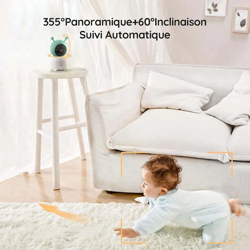 BOIFUN Baby 6T 720P Dual band Baby Monitor 5-inch Screen 2K WiFi Camera, Color Night Light, Bidirectional Voice, 3000mAh