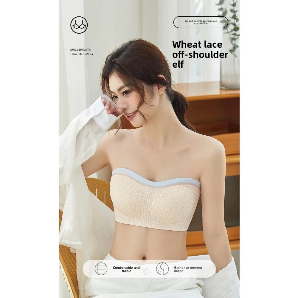 Lingerie Adjustable Wireless Bra Close-fitting Elastic Traceless Brassiere for Women Anti-sagging Gathered Breasts Seamless Bras