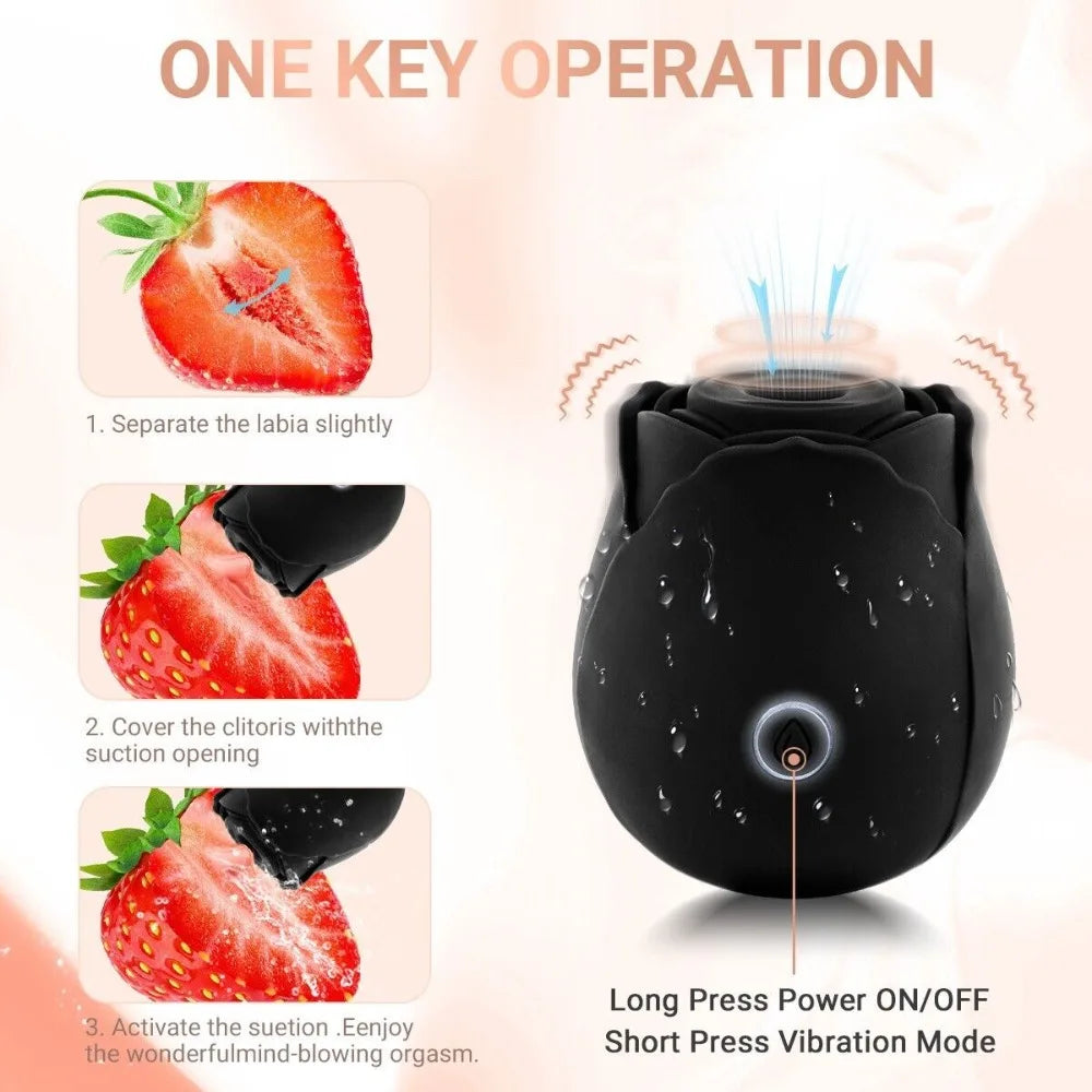Rose Clitoral Sucker & G-Spot Vibrator for Women