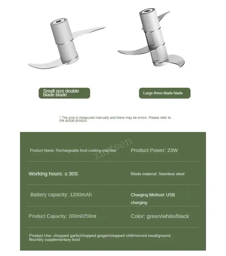 USB Portable Meat Grinder Vegetable Chopper for Kitchen Gadgets Electric Kitchen Food Chopper Mini Garlic Masher crusher