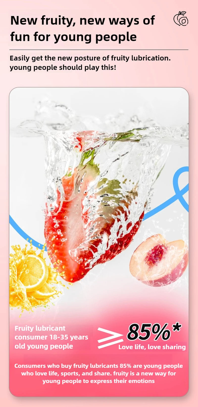 Lickable Fruity Flavour Water-Based Anal Lubricant