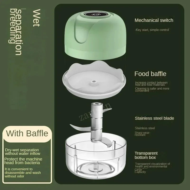USB Portable Meat Grinder Vegetable Chopper for Kitchen Gadgets Electric Kitchen Food Chopper Mini Garlic Masher crusher