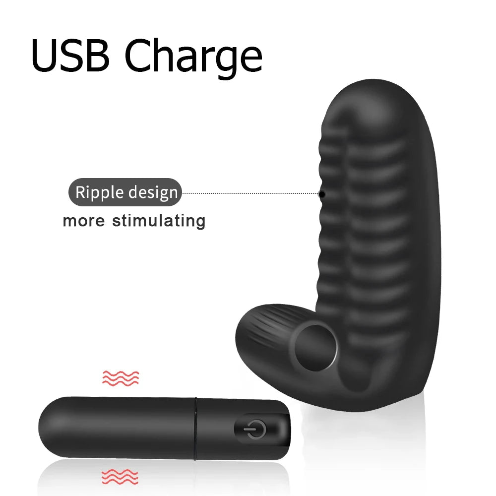 Silicone Finger Vibrator Sleeve for G-Spot & Clitoral Stimulation