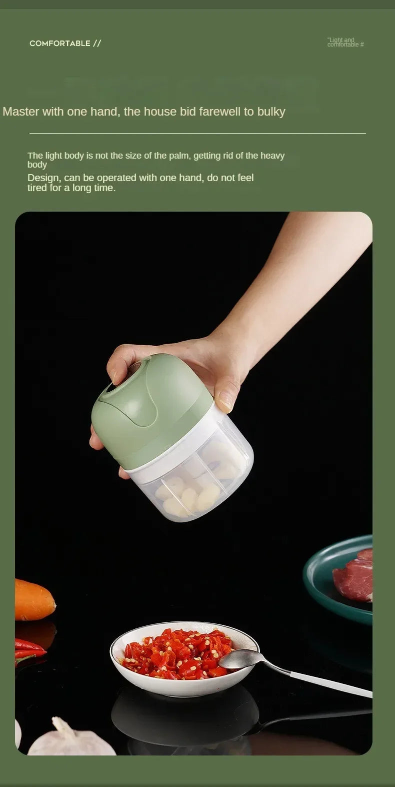 USB Portable Meat Grinder Vegetable Chopper for Kitchen Gadgets Electric Kitchen Food Chopper Mini Garlic Masher crusher
