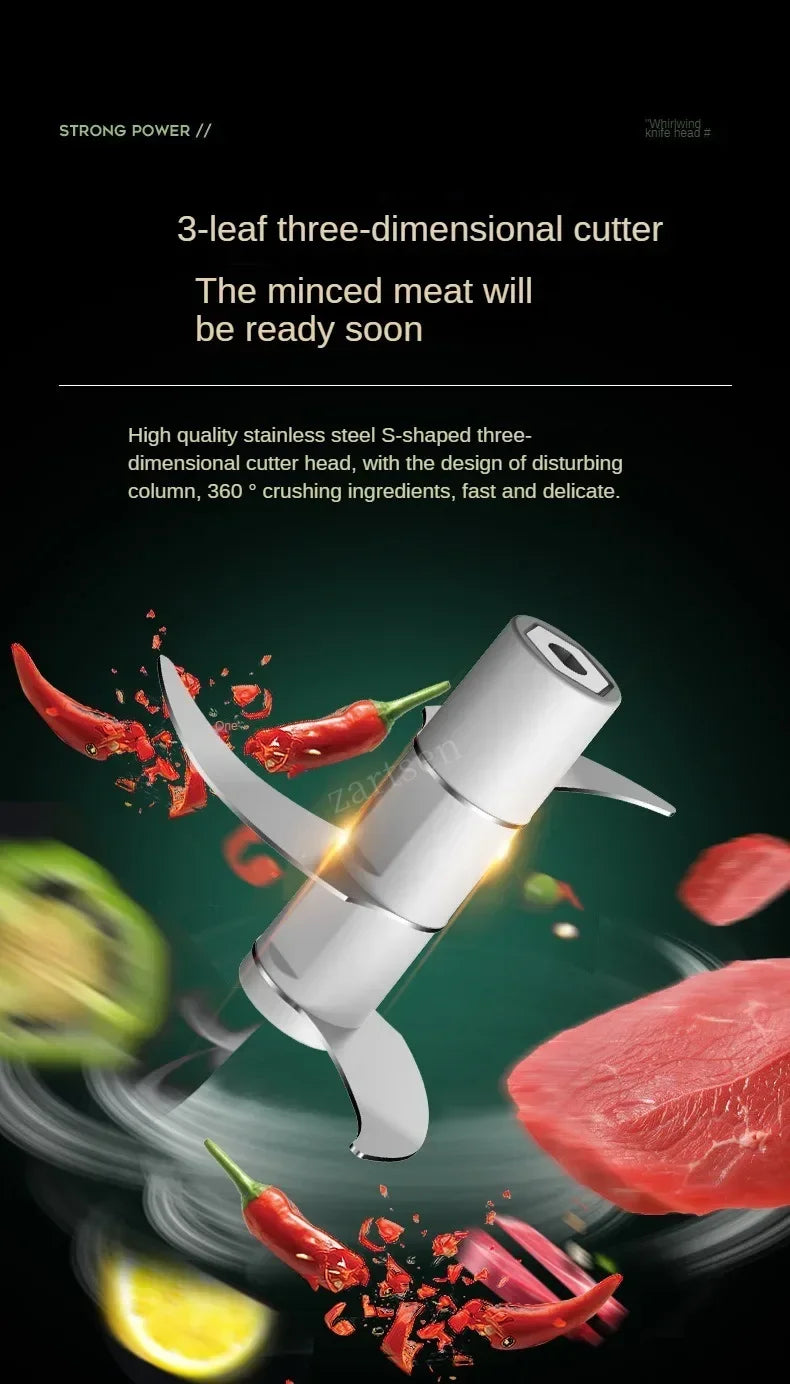 USB Portable Meat Grinder Vegetable Chopper for Kitchen Gadgets Electric Kitchen Food Chopper Mini Garlic Masher crusher