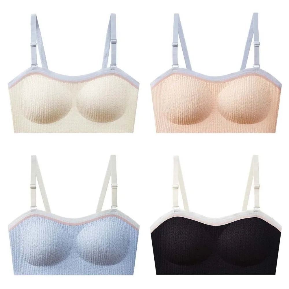 Lingerie Adjustable Wireless Bra Close-fitting Elastic Traceless Brassiere for Women Anti-sagging Gathered Breasts Seamless Bras