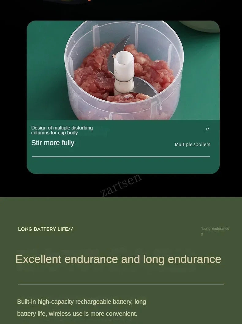 USB Portable Meat Grinder Vegetable Chopper for Kitchen Gadgets Electric Kitchen Food Chopper Mini Garlic Masher crusher