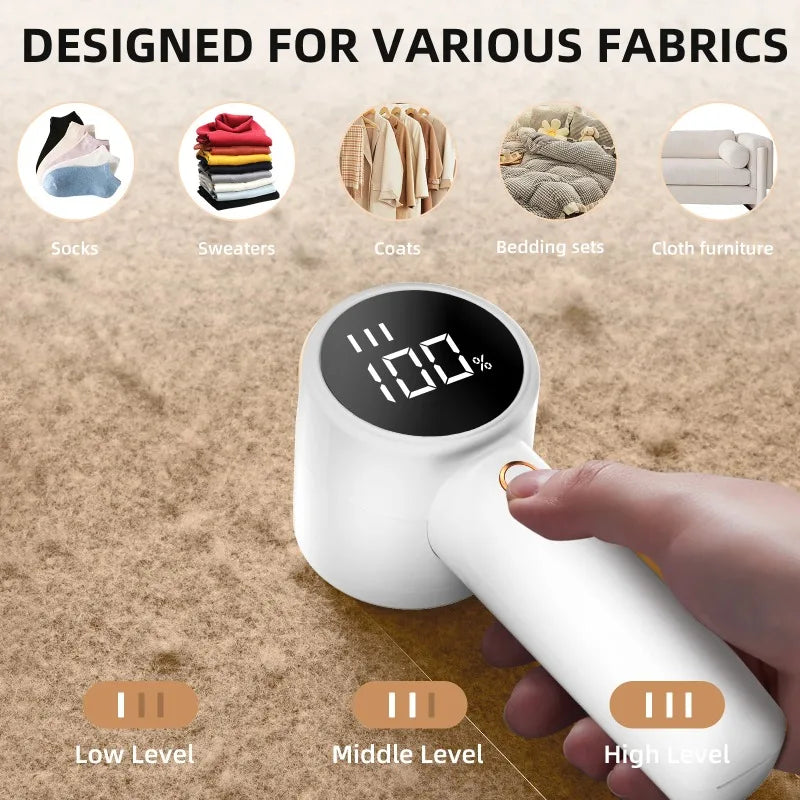 Lint Remover Electric Digital Hair Ball Trimmer Wireless Electric High-speed Household Ball Remover Six Leaf Steel Knife