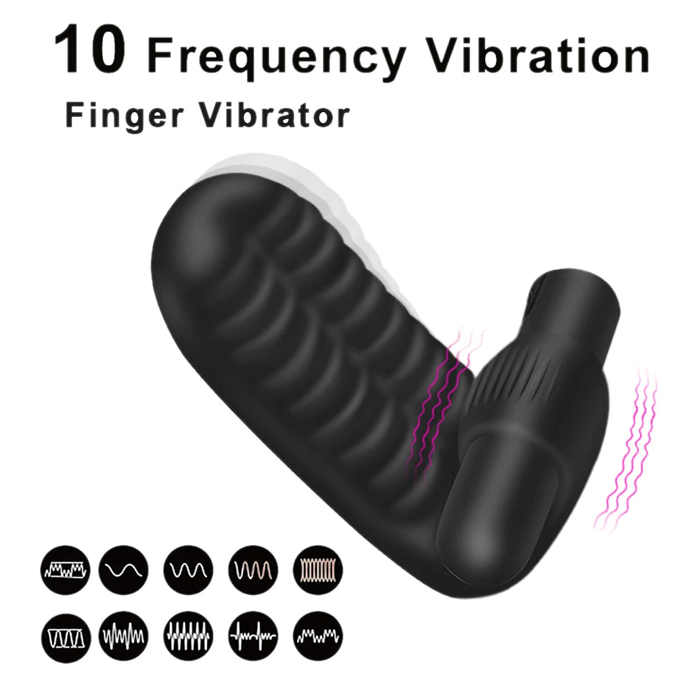 Silicone Finger Vibrator Sleeve for G-Spot & Clitoral Stimulation